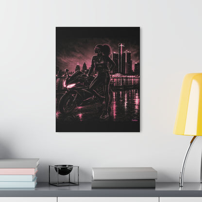 Detroit Fabulous Neon Nights Acrylic Art Series No. 2 - Midnight Rider