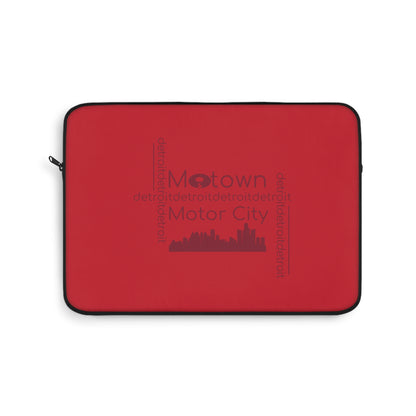 Motown Motor City Laptop Sleeve - Red - Tonyalicious Tees