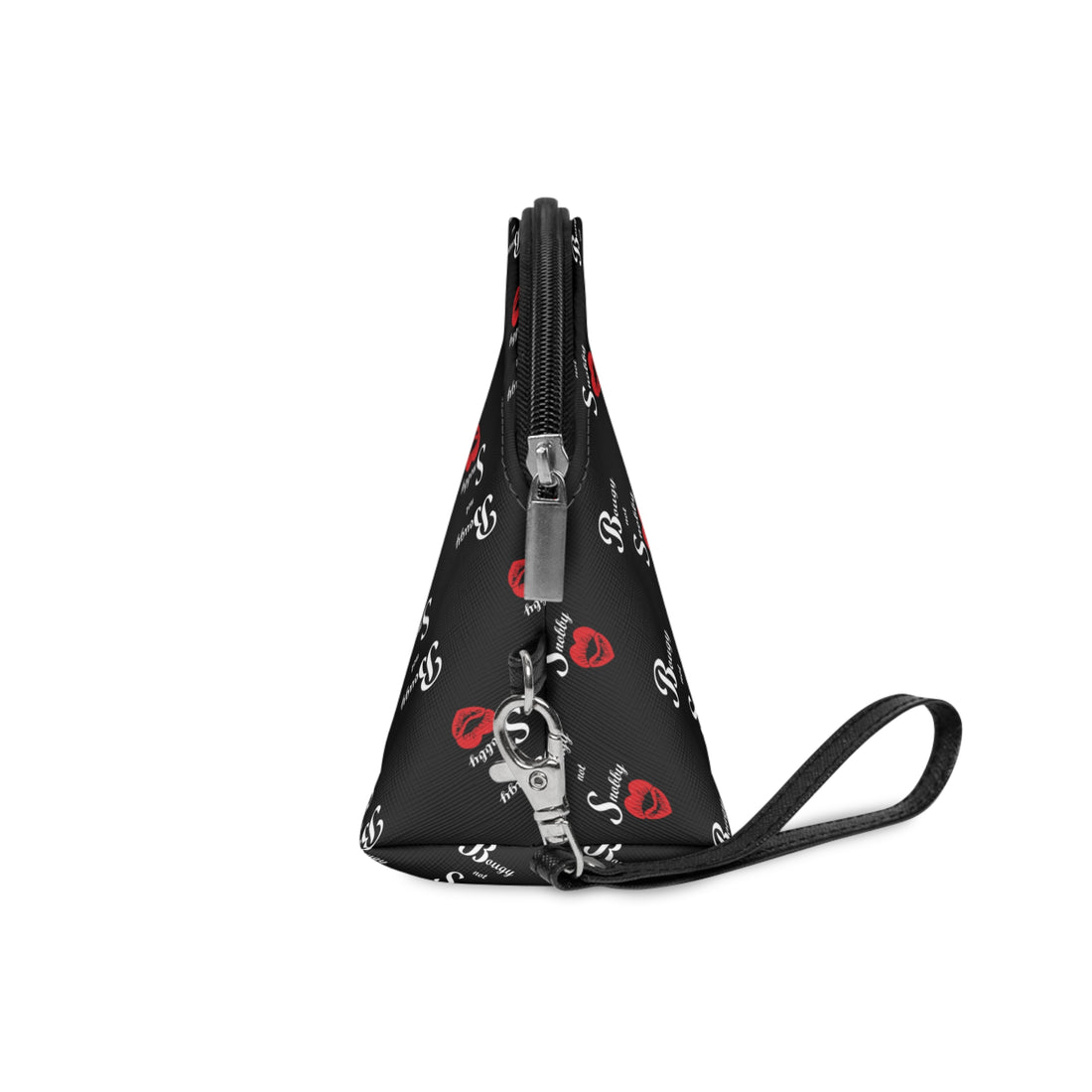 Bougy not Snobby Black Monogram Makeup Bag with Wristlet