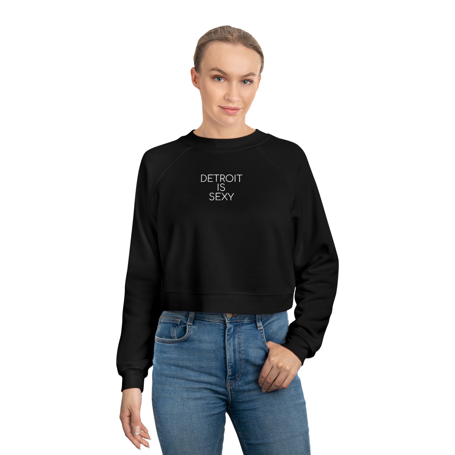 Detroit Is Sexy Cropped Fleece Top - Front and Back Print - Tonyalicious Tees