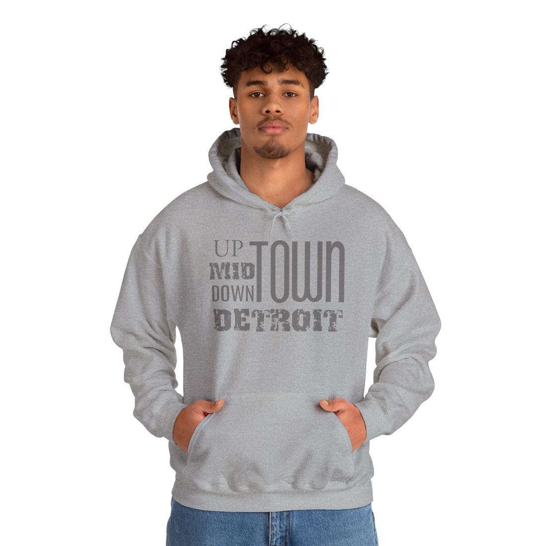 Up, Mid, Downtown Detroit Hoodie - Multicolor Print - Tonyalicious Tees
