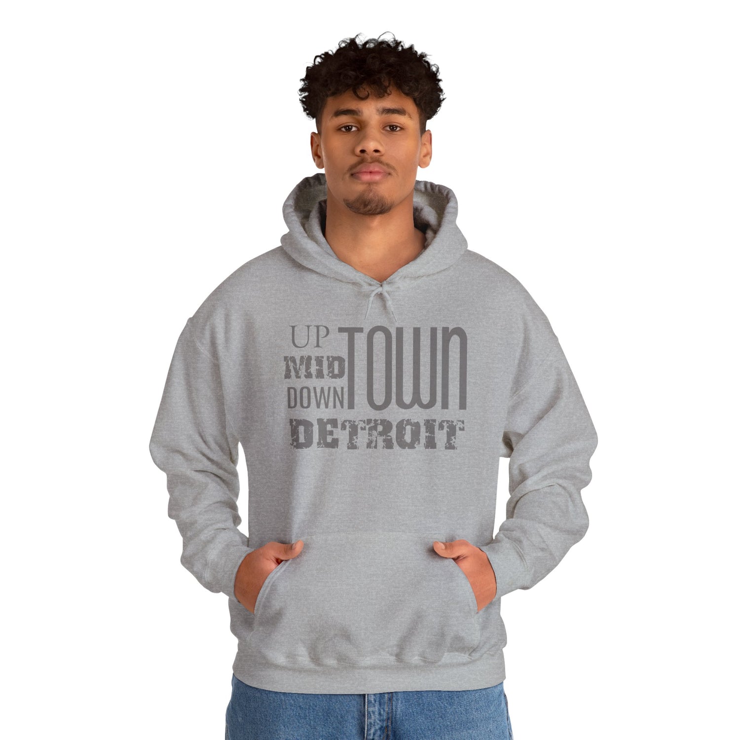 Up, Mid, Downtown Detroit Hoodie - Multicolor Print - Tonyalicious Tees