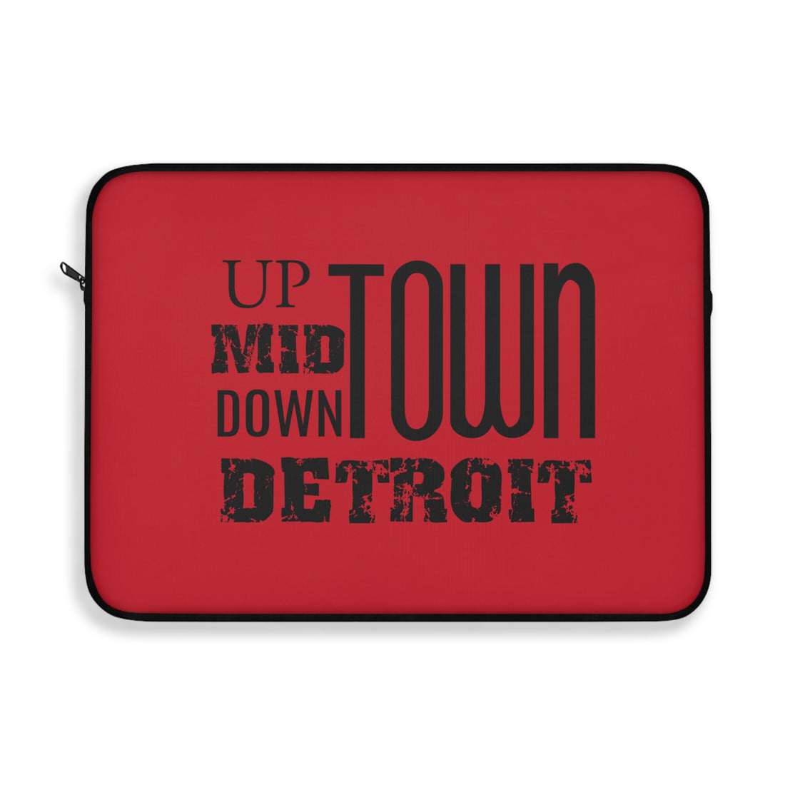 Up Mid Downtown Detroit Laptop Sleeve - Red - Tonyalicious Tees