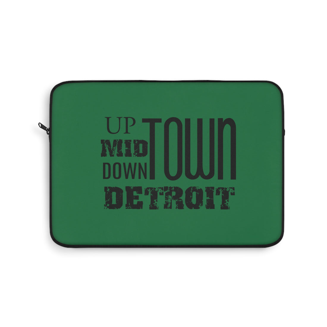 Up Mid Downtown Detroit Laptop Sleeve - Green - Tonyalicious Tees