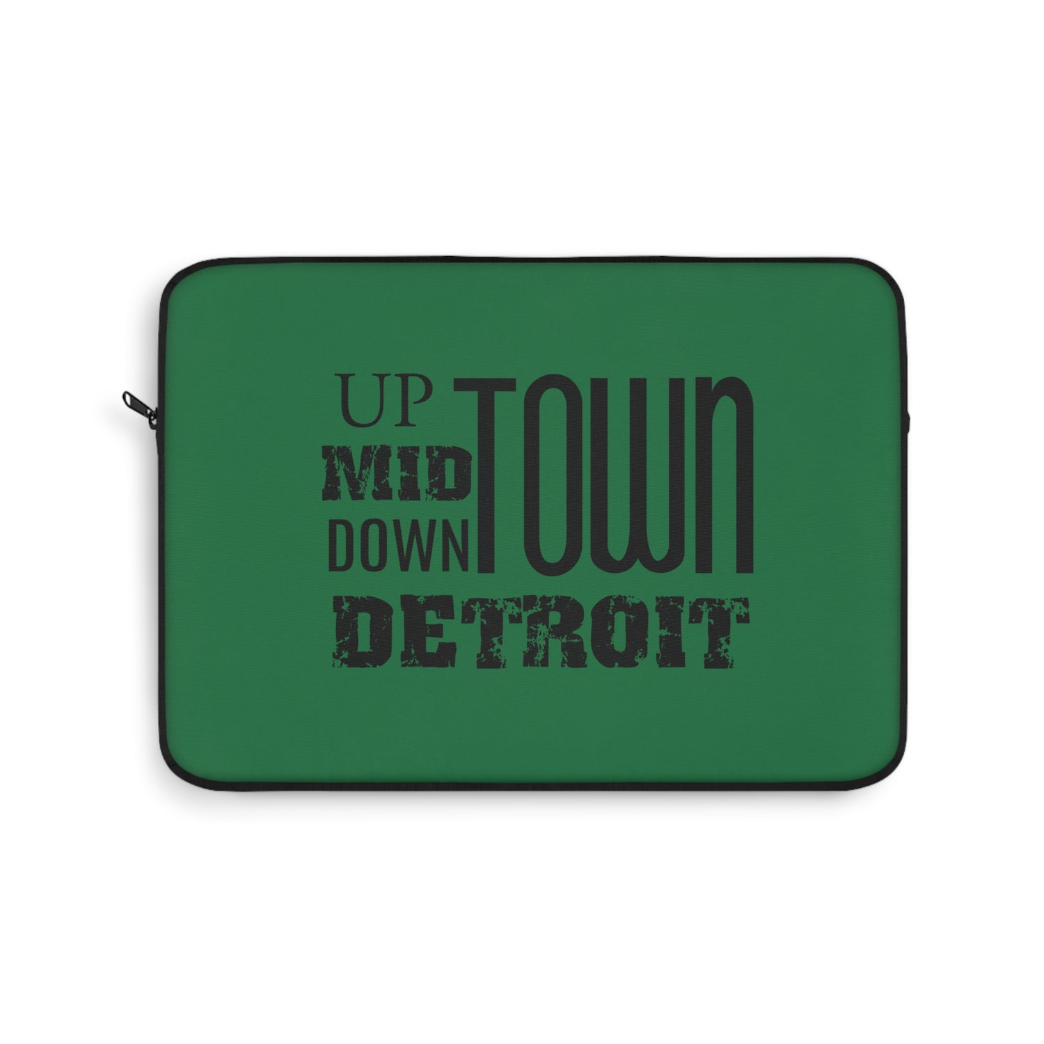 Up Mid Downtown Detroit Laptop Sleeve - Green - Tonyalicious Tees