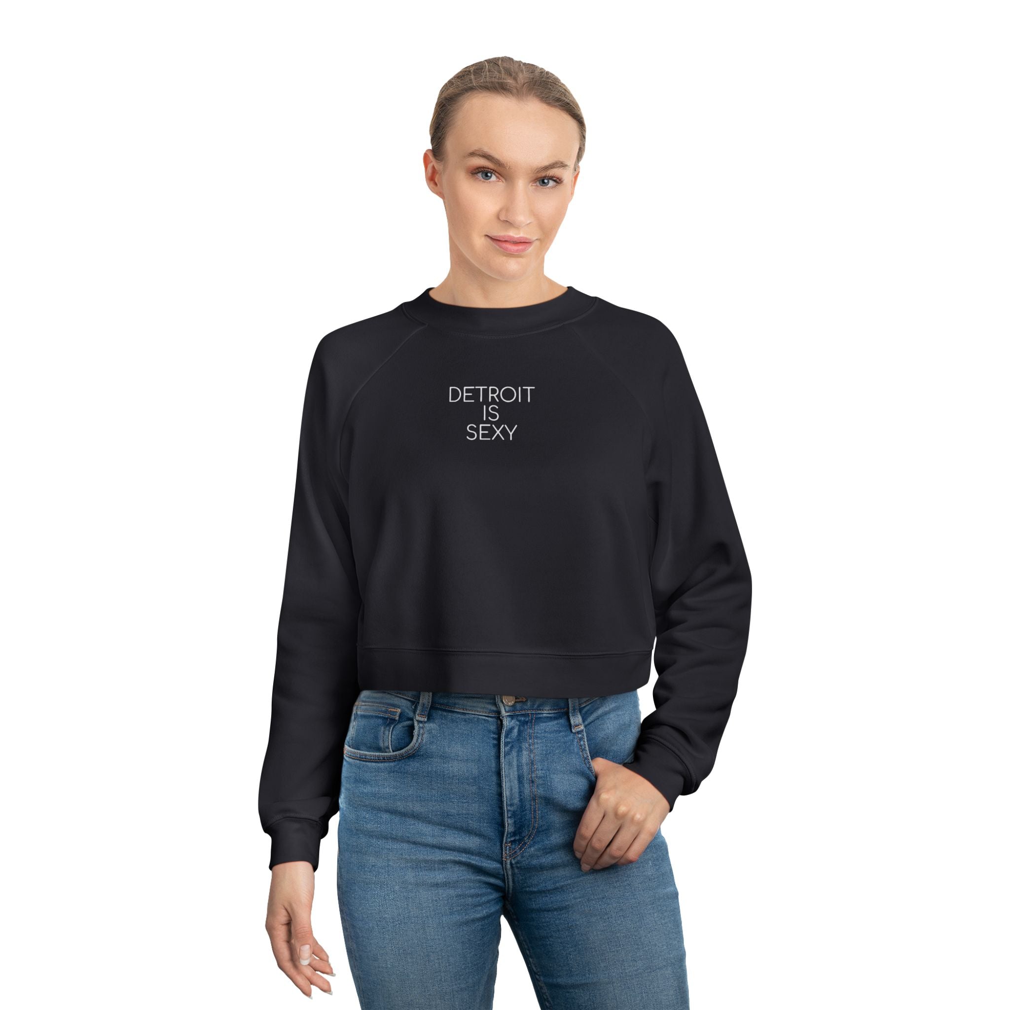 Detroit Is Sexy Cropped Fleece Top - Front and Back Print - Tonyalicious Tees