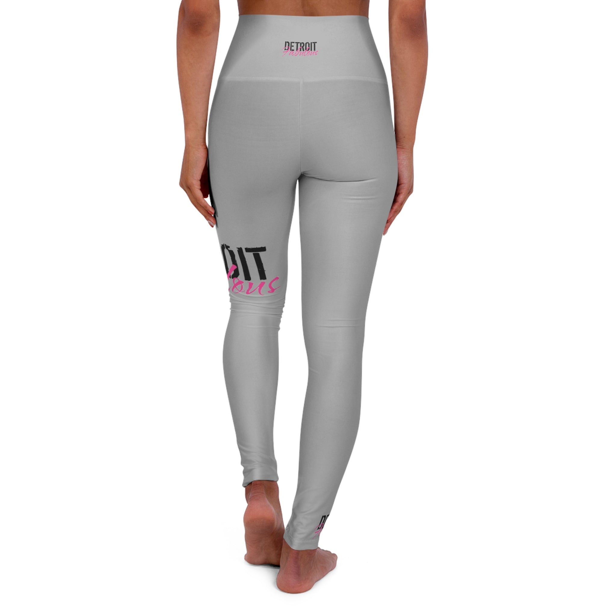 Detroit Fabulous Gray High-Waisted Yoga Leggings - Tonyalicious Tees
