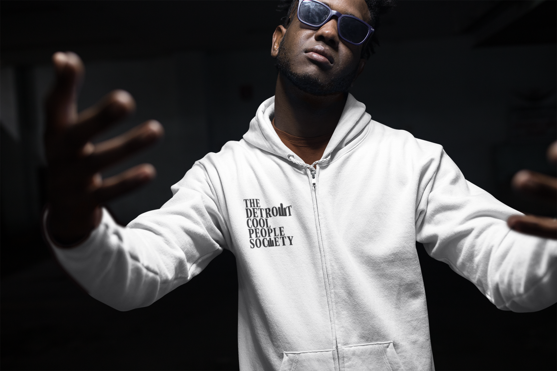 The Detroit Cool People Society Zip Hoodie - Front and Back - Tonyalicious Tees